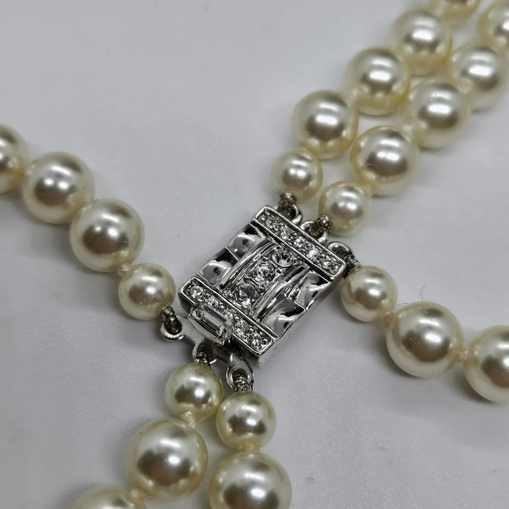 JBK three strand faux pearl necklace